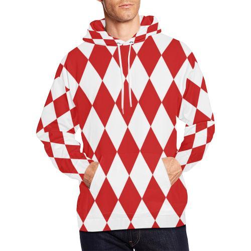 Harlequin Pattern Print Men Pullover Hoodie-grizzshop