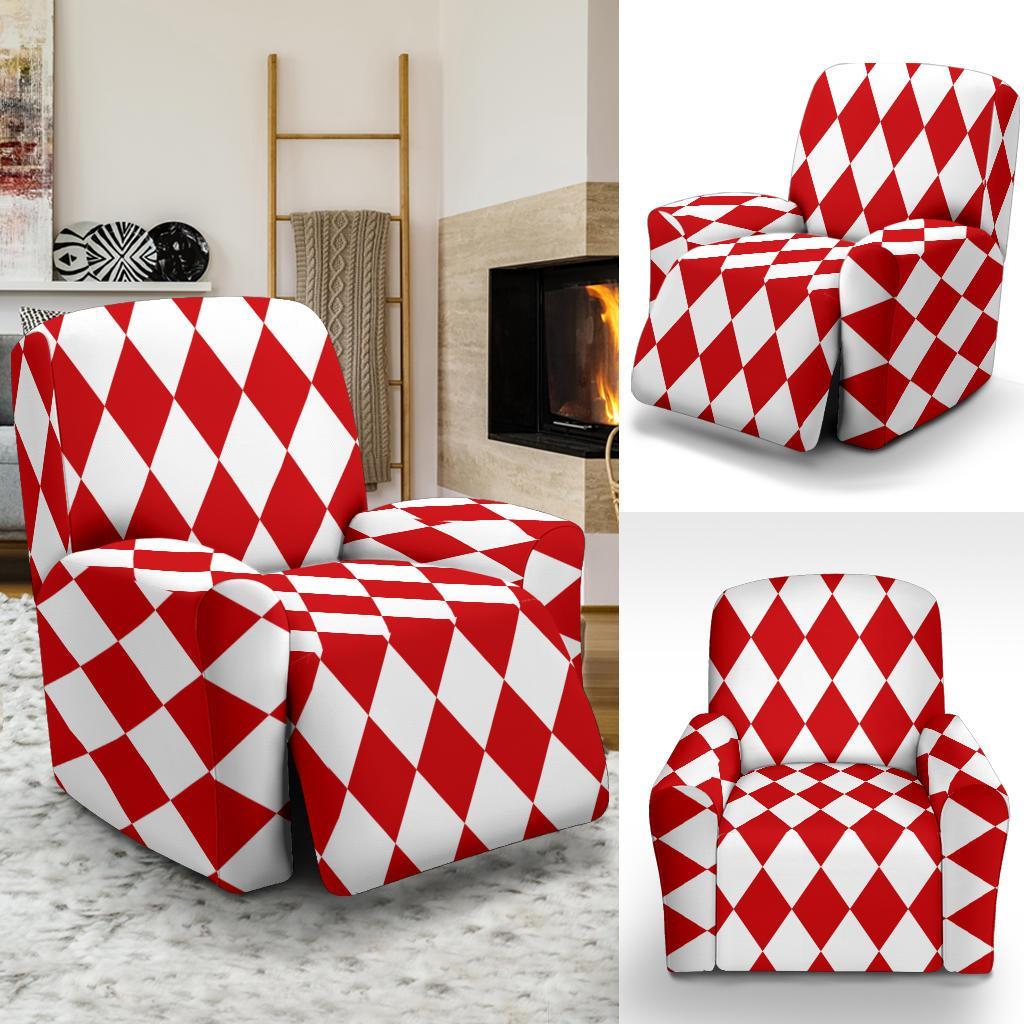 Harlequin Pattern Print Recliner Cover-grizzshop