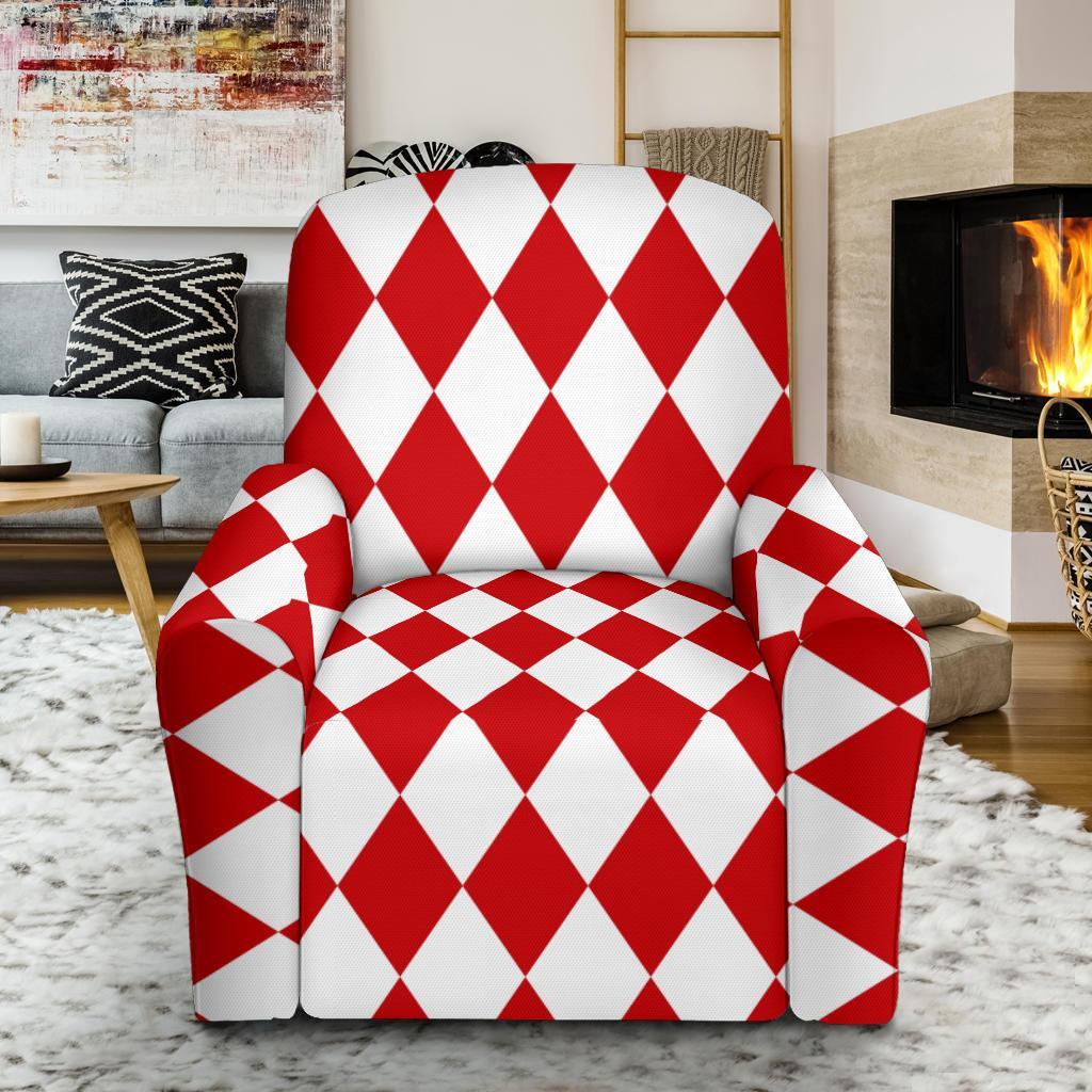 Harlequin Pattern Print Recliner Cover-grizzshop