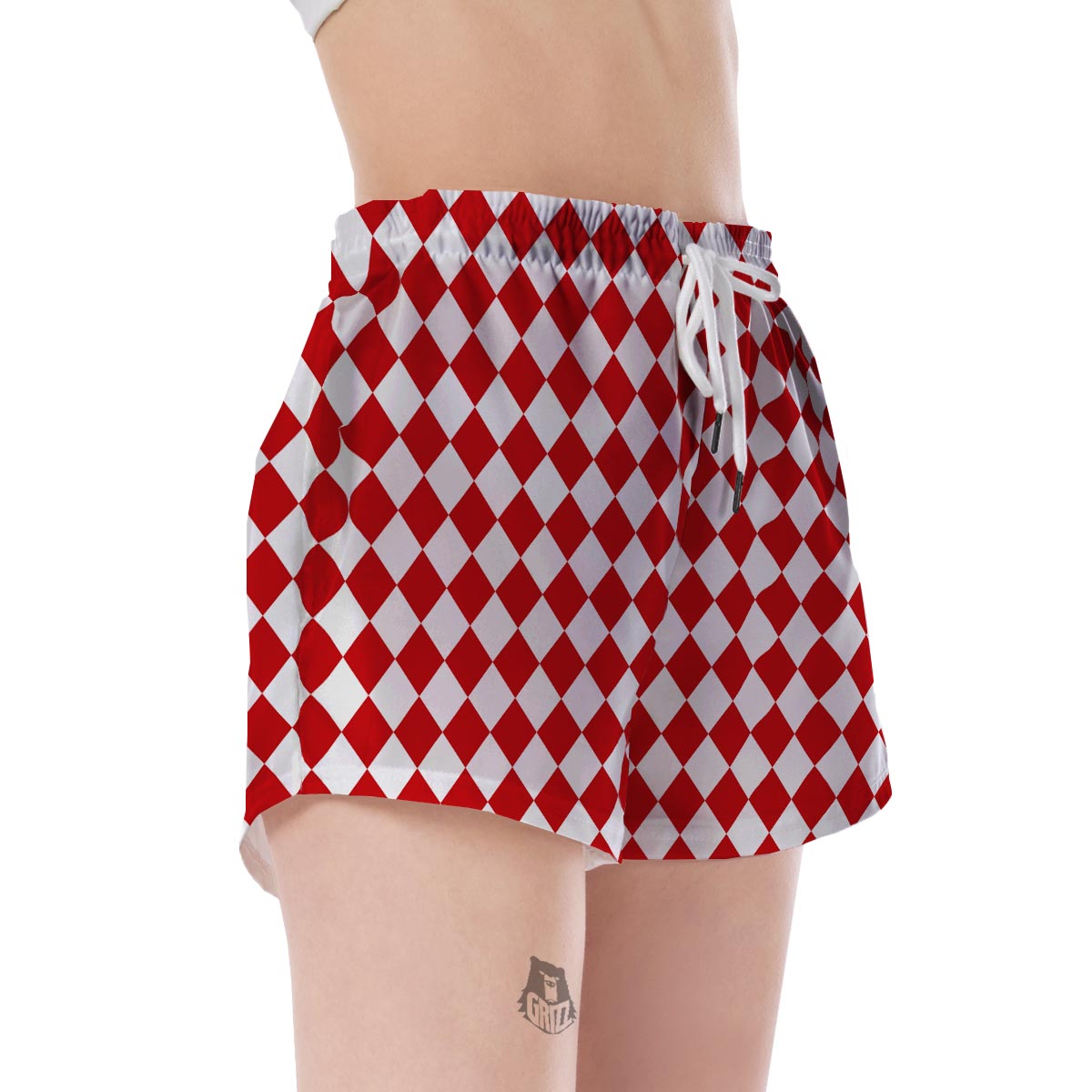 Harlequin Pattern Print Women's Shorts-grizzshop