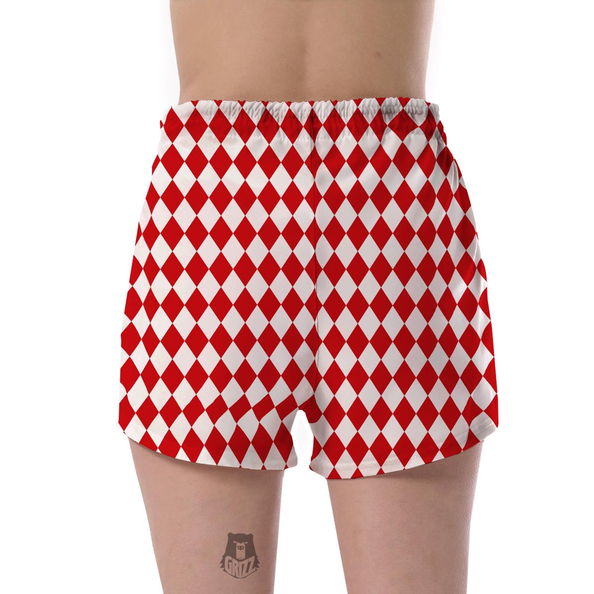 Harlequin Pattern Print Women's Shorts-grizzshop