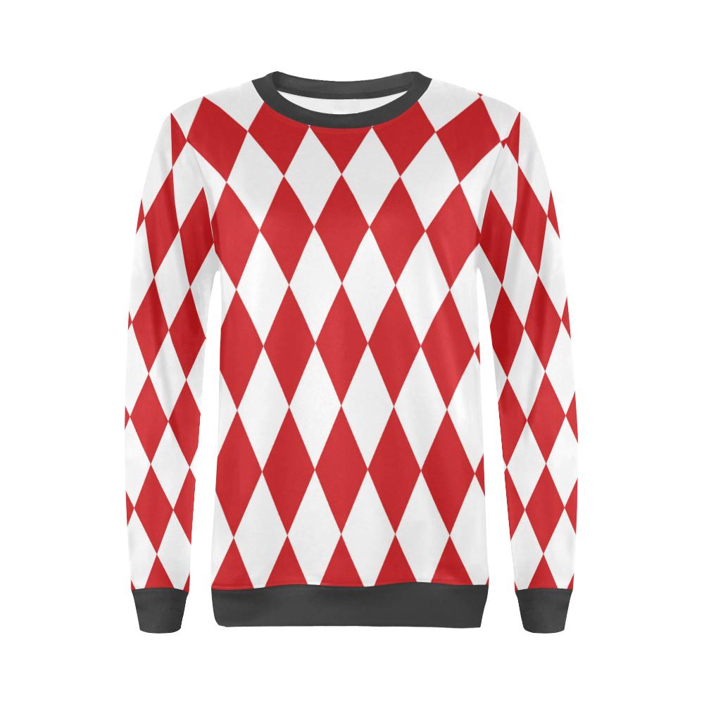 Harlequin Pattern Print Women's Sweatshirt-grizzshop