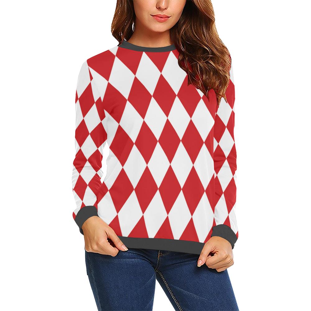 Harlequin Pattern Print Women's Sweatshirt-grizzshop