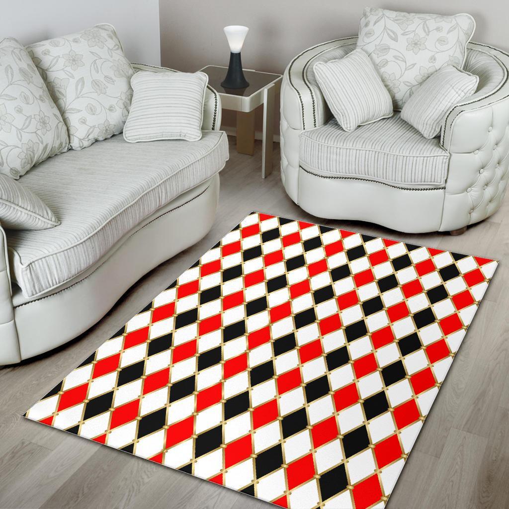 Harlequin Print Pattern Floor Mat-grizzshop