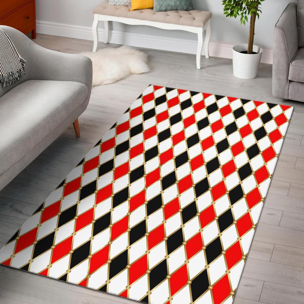 Harlequin Print Pattern Floor Mat-grizzshop