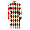 Harlequin Print Pattern Men Long Robe-grizzshop