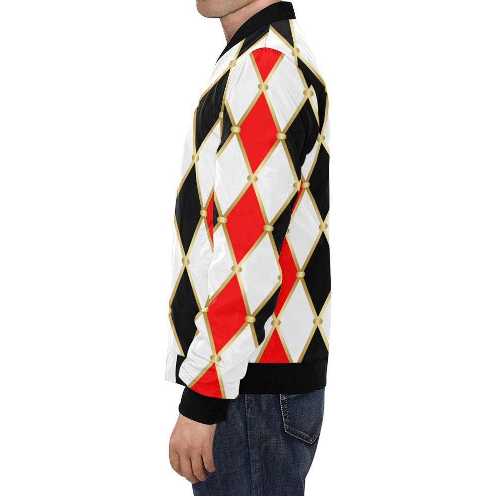 Harlequin Print Pattern Men's Bomber Jacket-grizzshop