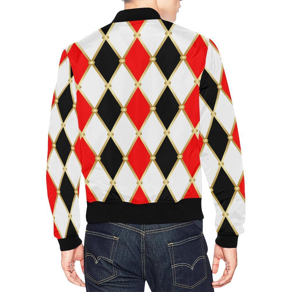 Harlequin Print Pattern Men's Bomber Jacket-grizzshop