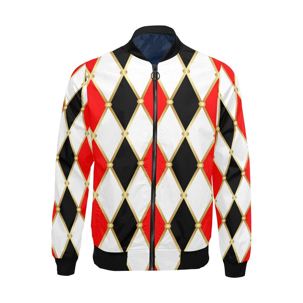 Harlequin Print Pattern Men's Bomber Jacket-grizzshop