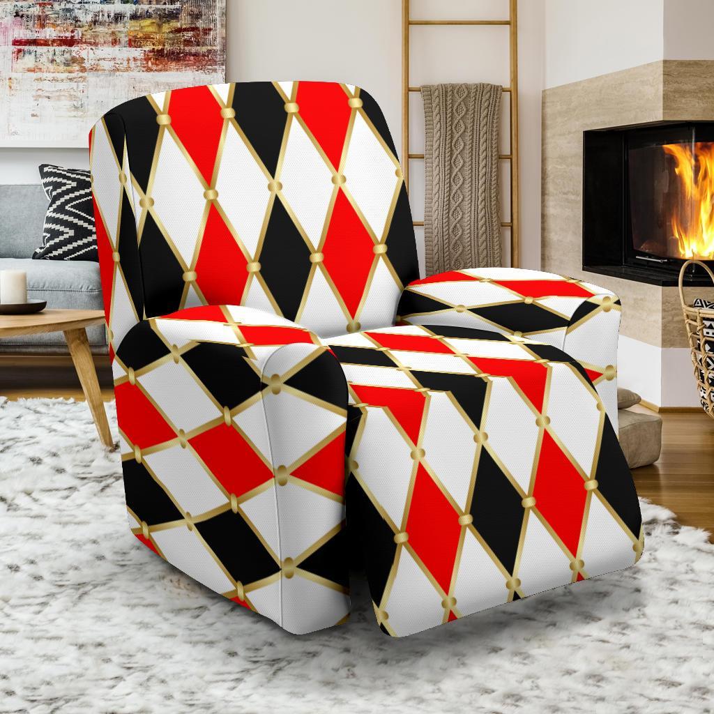 Harlequin Print Pattern Recliner Cover-grizzshop