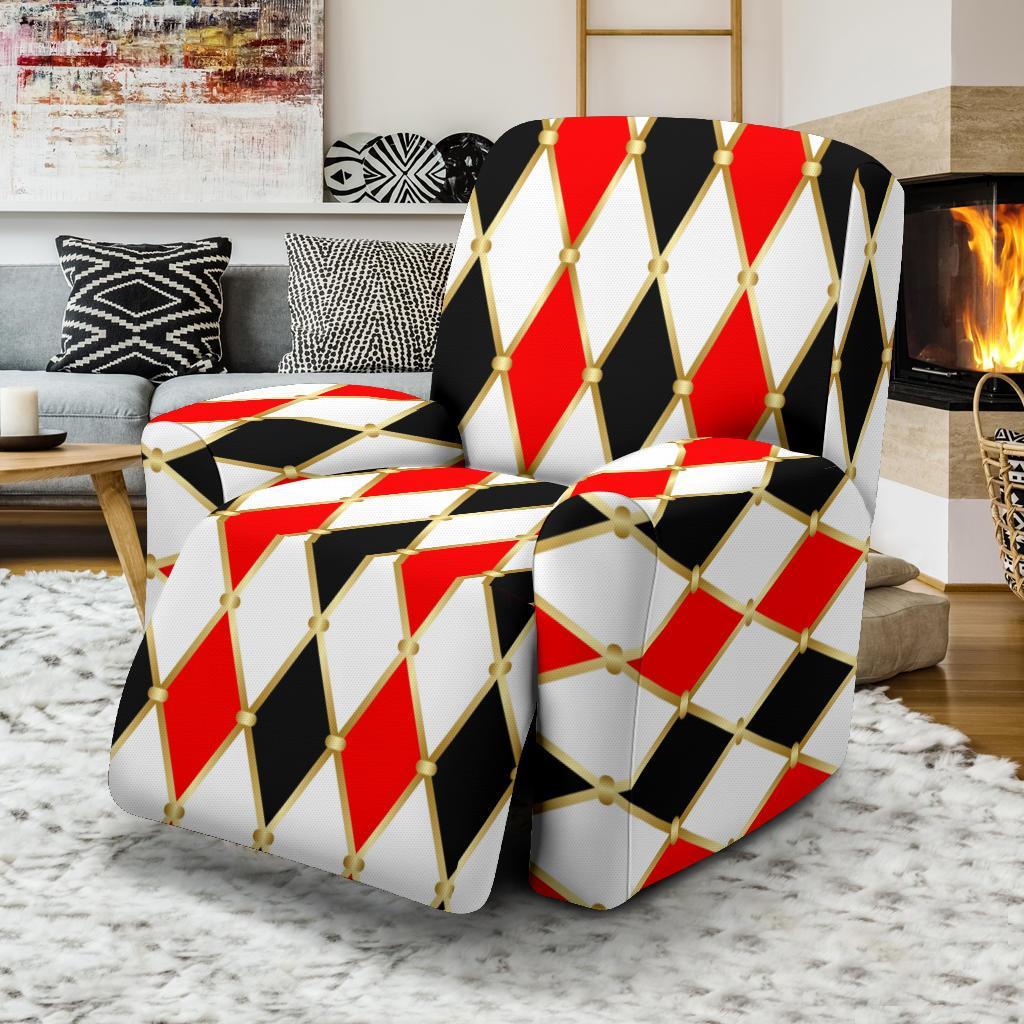 Harlequin Print Pattern Recliner Cover-grizzshop