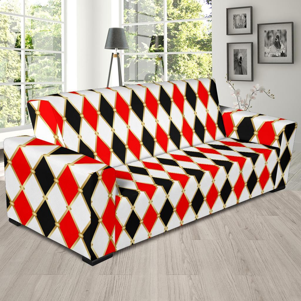 Harlequin Print Pattern Sofa Covers-grizzshop