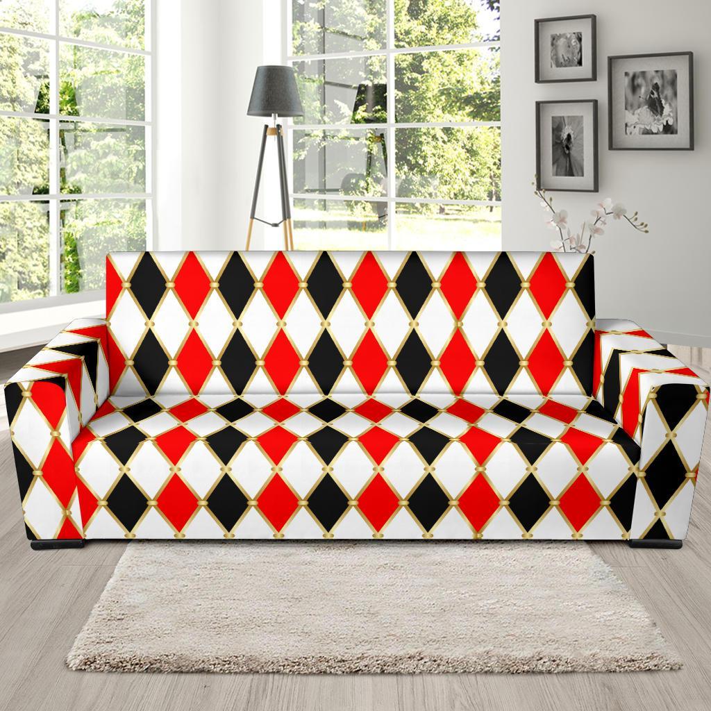 Harlequin Print Pattern Sofa Covers-grizzshop