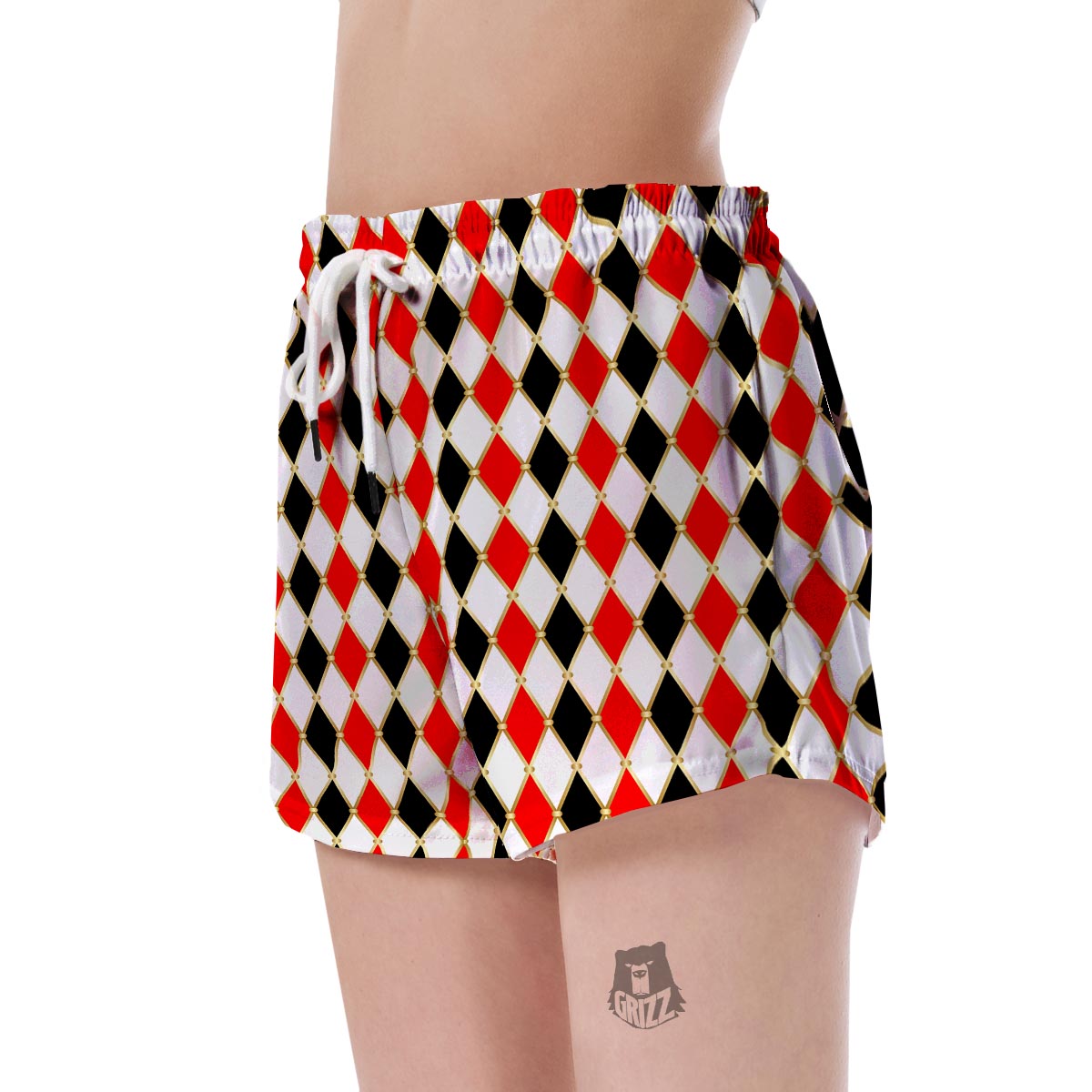 Harlequin Print Pattern Women's Shorts-grizzshop