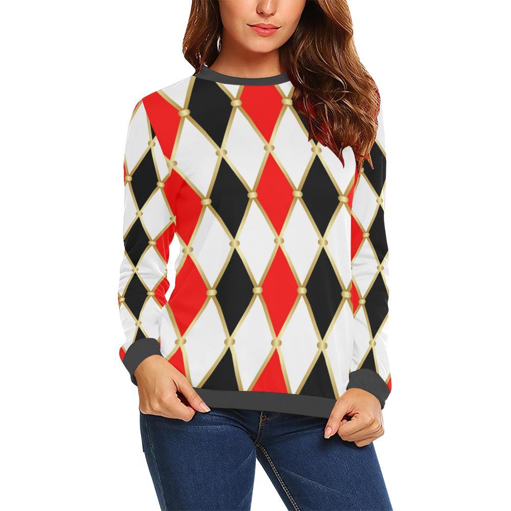 Harlequin Print Pattern Women's Sweatshirt-grizzshop