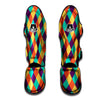 Harlequin Retro Print Pattern Muay Thai Shin Guards-grizzshop