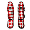 Harlequin White And Red Print Pattern Muay Thai Shin Guards-grizzshop