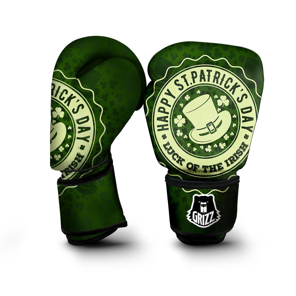 Hat And St. Patrick's Day Clover Print Boxing Gloves-grizzshop