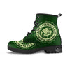 Hat And St. Patrick's Day Clover Print Leather Boots-grizzshop