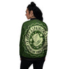 Hat And St. Patrick's Day Clover Print Women's Bomber Jacket-grizzshop