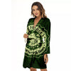 Hat And St. Patrick's Day Clover Print Women's Robe-grizzshop