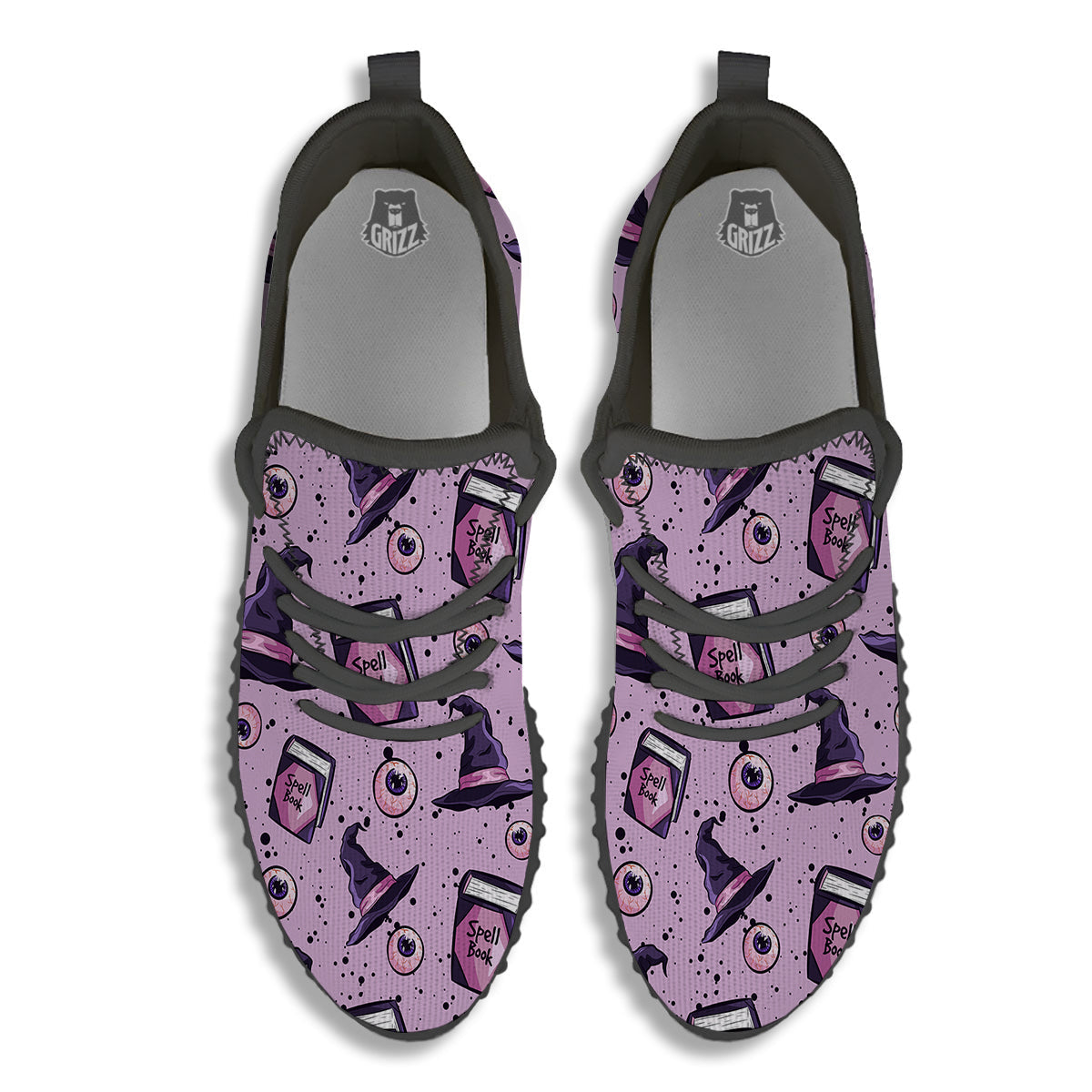 Hat Wizard Print Pattern Black Walking Shoes-grizzshop