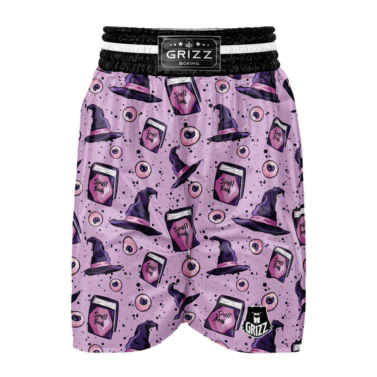 Hat Wizard Print Pattern Boxing Shorts-grizzshop