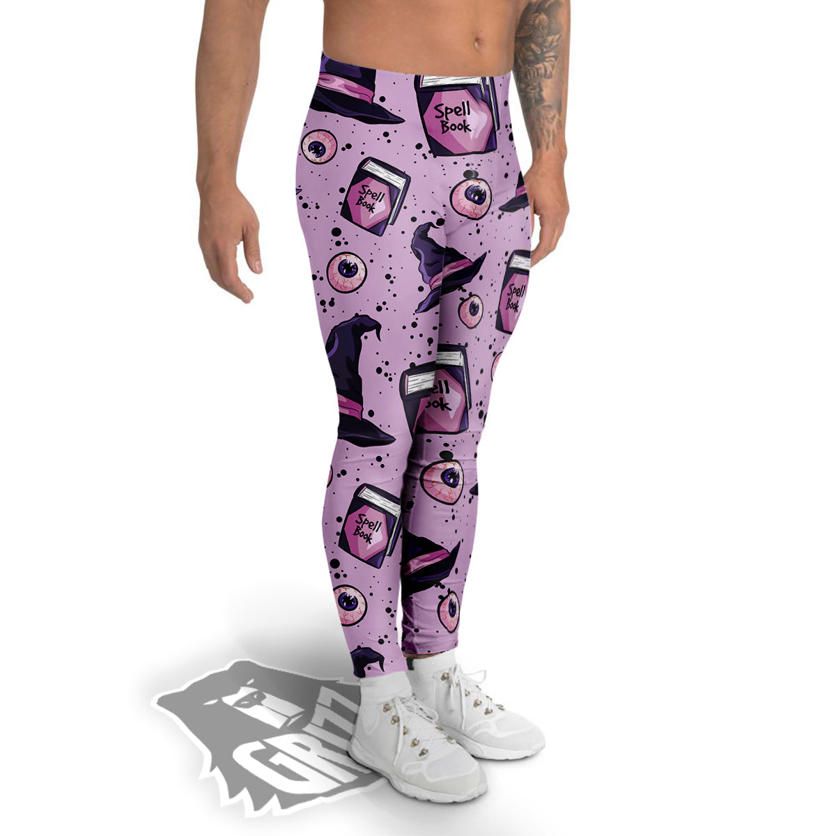 Hat Wizard Print Pattern Men's Leggings-grizzshop
