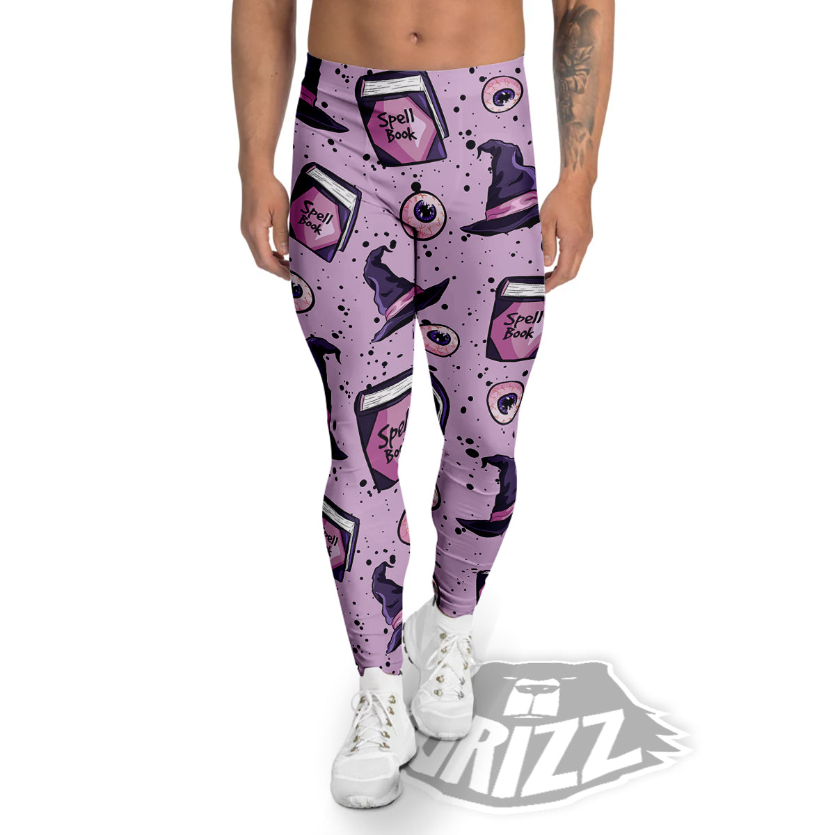 Hat Wizard Print Pattern Men's Leggings-grizzshop