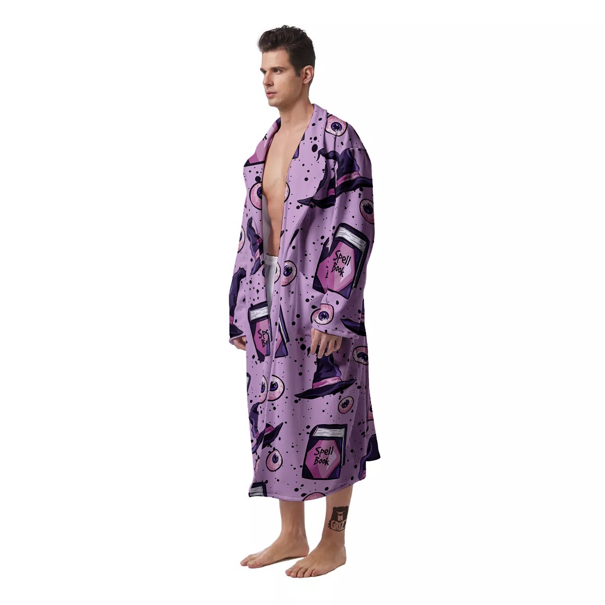 Hat Wizard Print Pattern Men's Robe-grizzshop