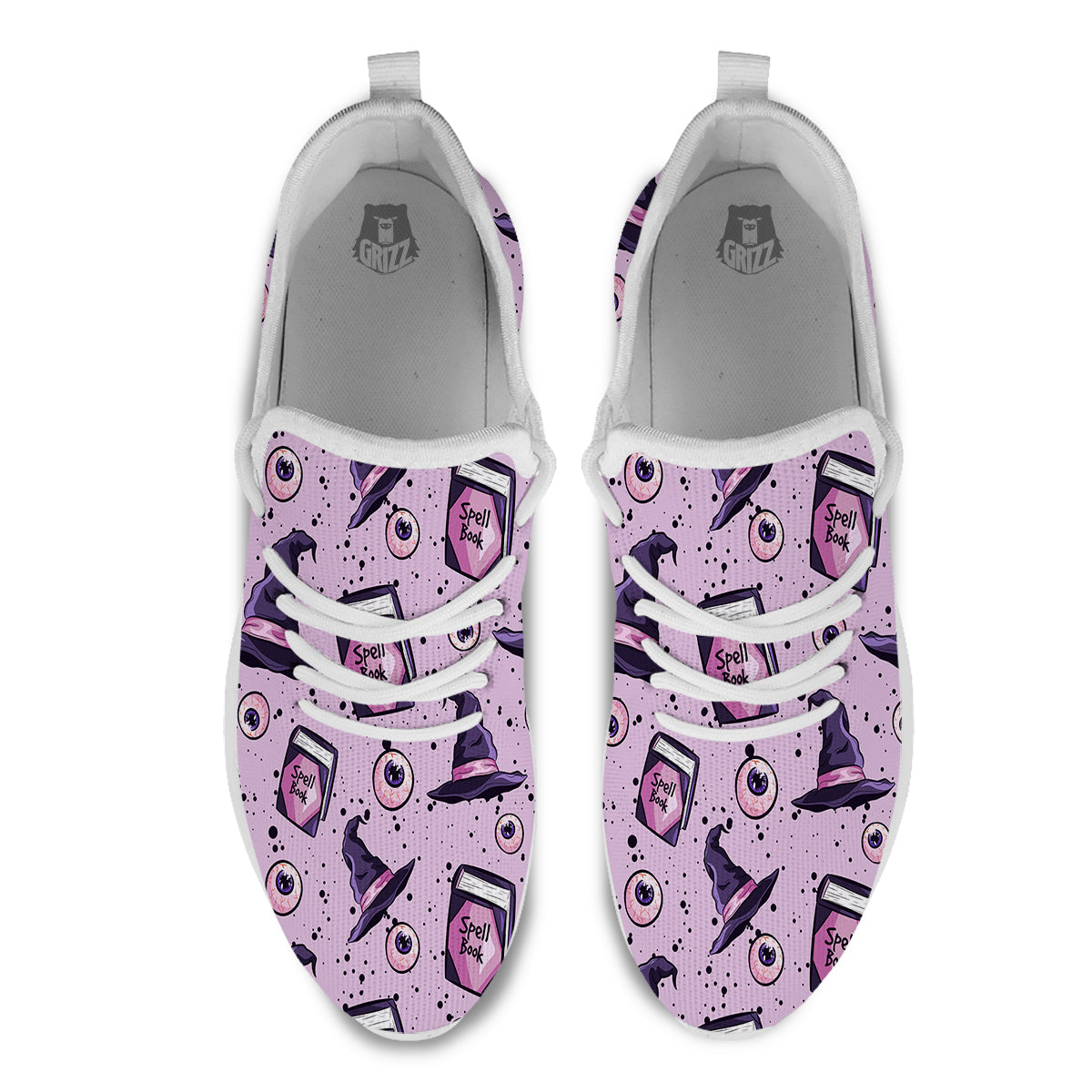 Hat Wizard Print Pattern White Athletic Shoes-grizzshop