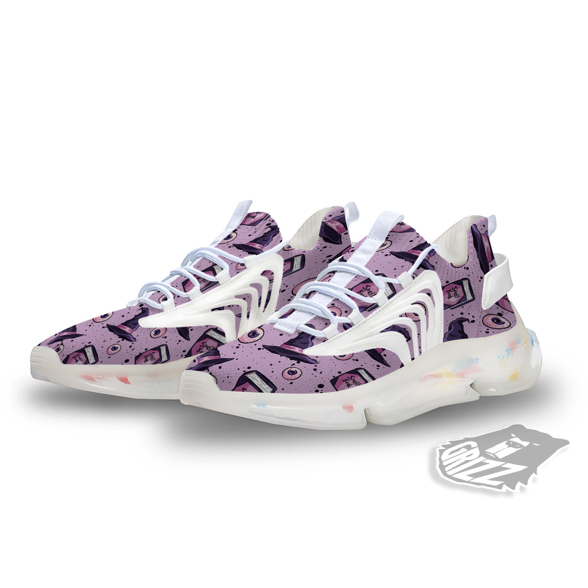Hat Wizard Print Pattern White Gym Shoes-grizzshop