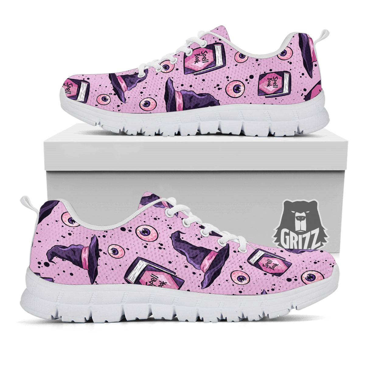 Hat Wizard Print Pattern White Sneaker-grizzshop