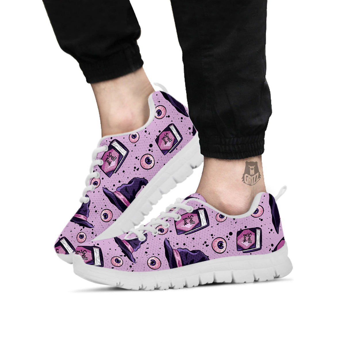 Hat Wizard Print Pattern White Sneaker-grizzshop
