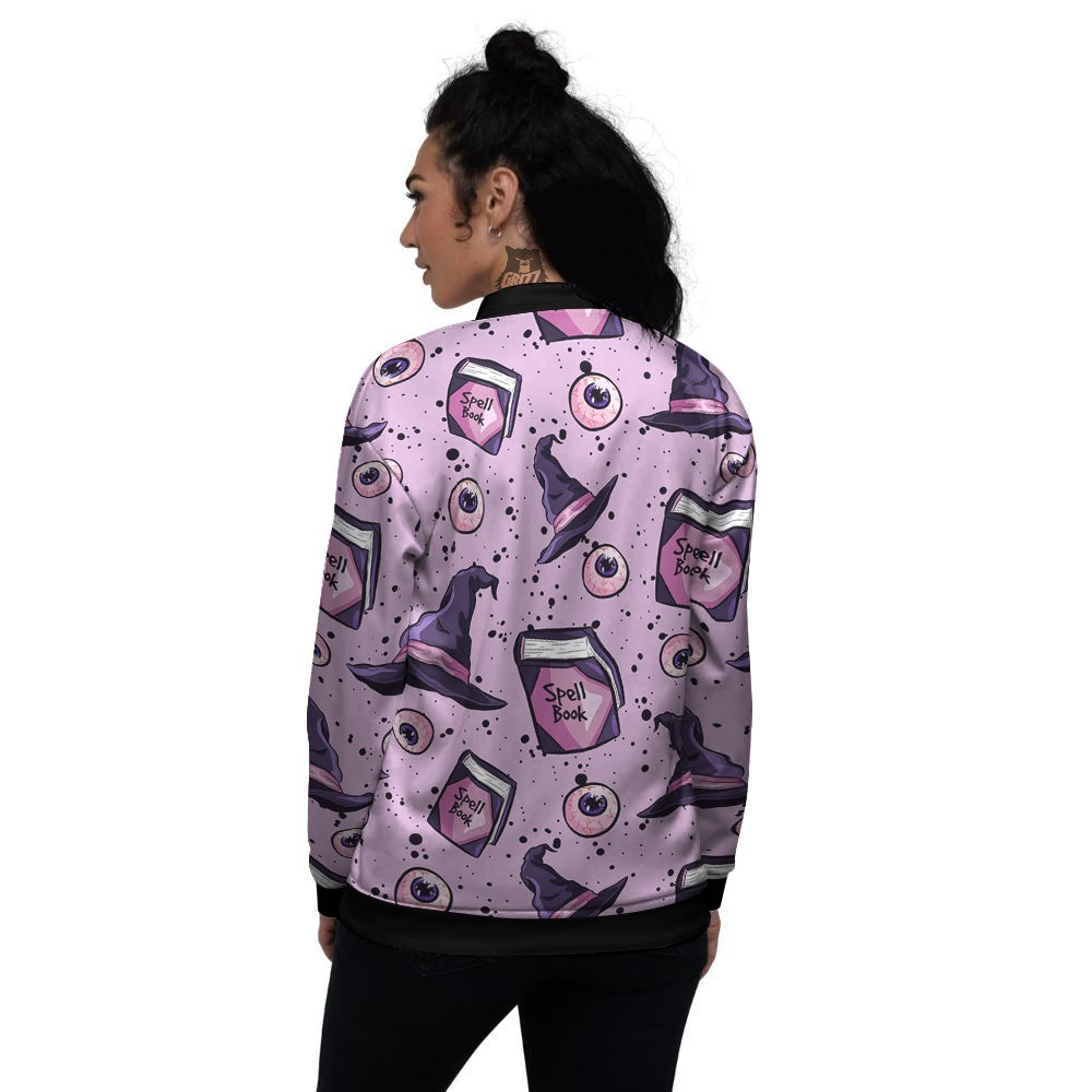 Hat Wizard Print Pattern Women's Bomber Jacket-grizzshop