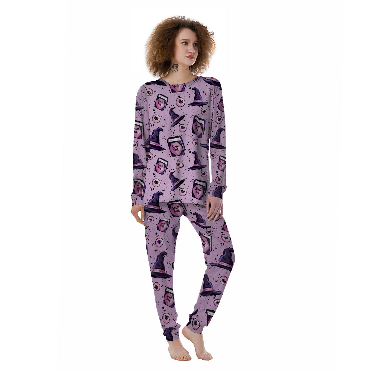 Hat Wizard Print Pattern Women's Pajamas-grizzshop