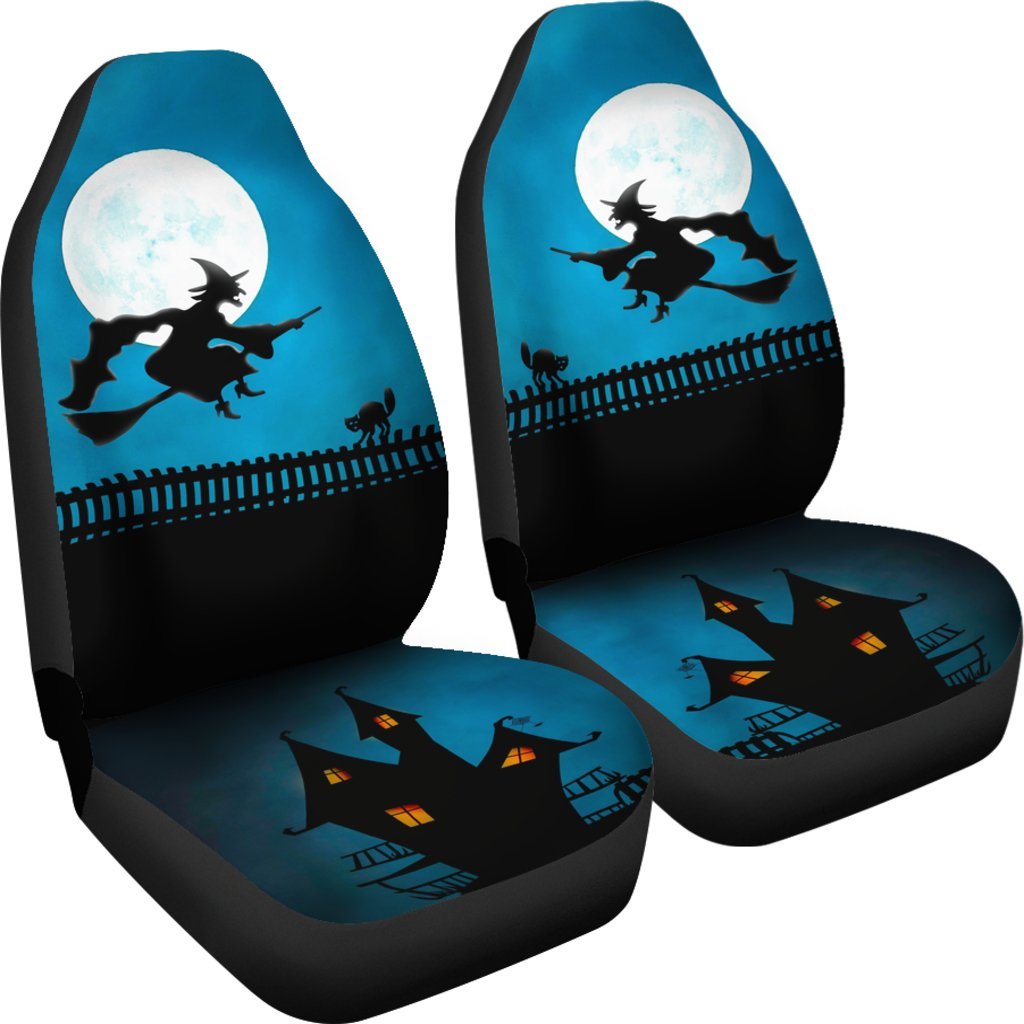Haunted Halloween Witch Car Seat Covers-grizzshop