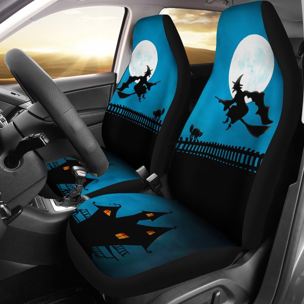 Haunted Halloween Witch Car Seat Covers-grizzshop