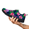 Hawaii Flowers Tropical Print Pattern Black Sneaker-grizzshop