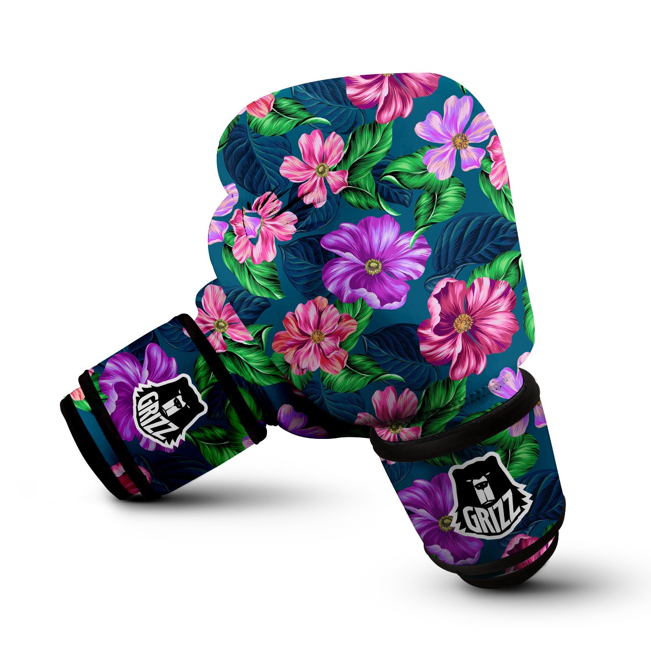 Hawaii Flowers Tropical Print Pattern Boxing Gloves-grizzshop