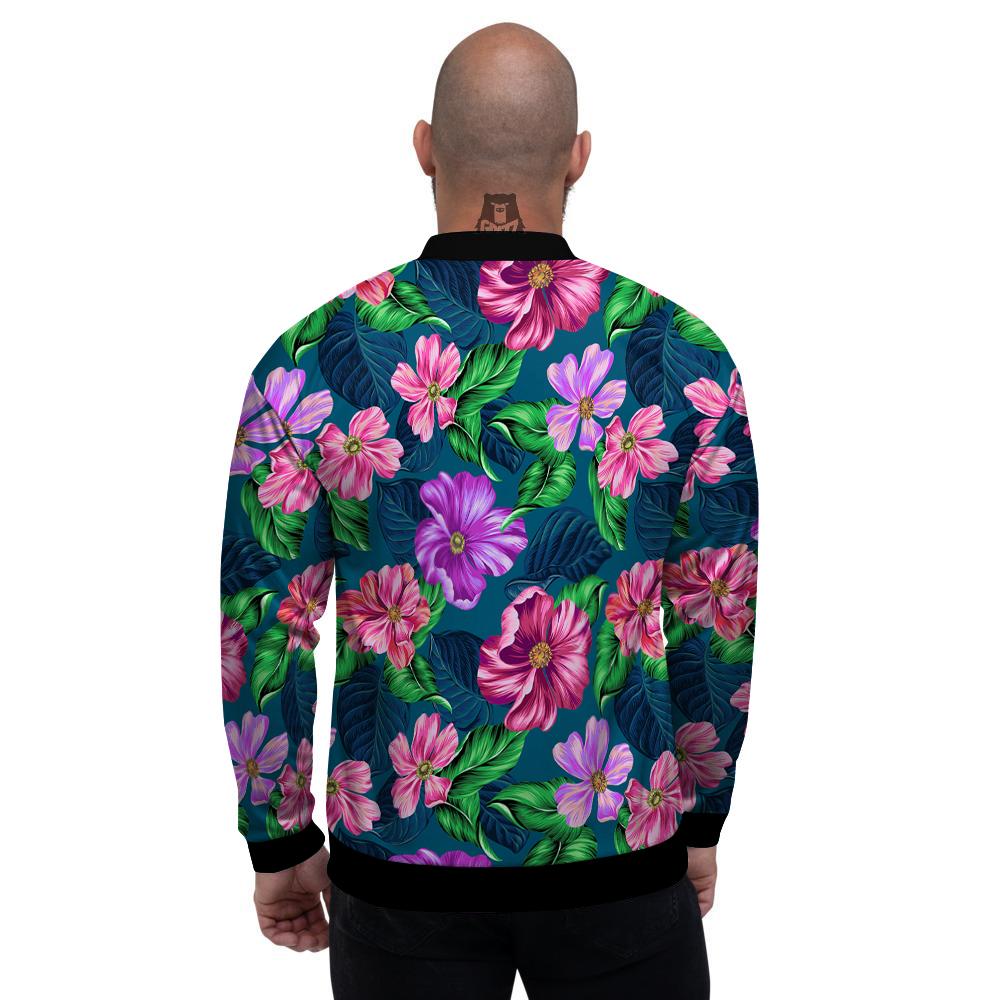 Hawaii Flowers Tropical Print Pattern Men's Bomber Jacket-grizzshop