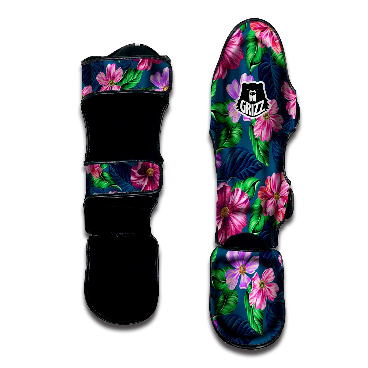 Hawaii Flowers Tropical Print Pattern Muay Thai Shin Guards-grizzshop