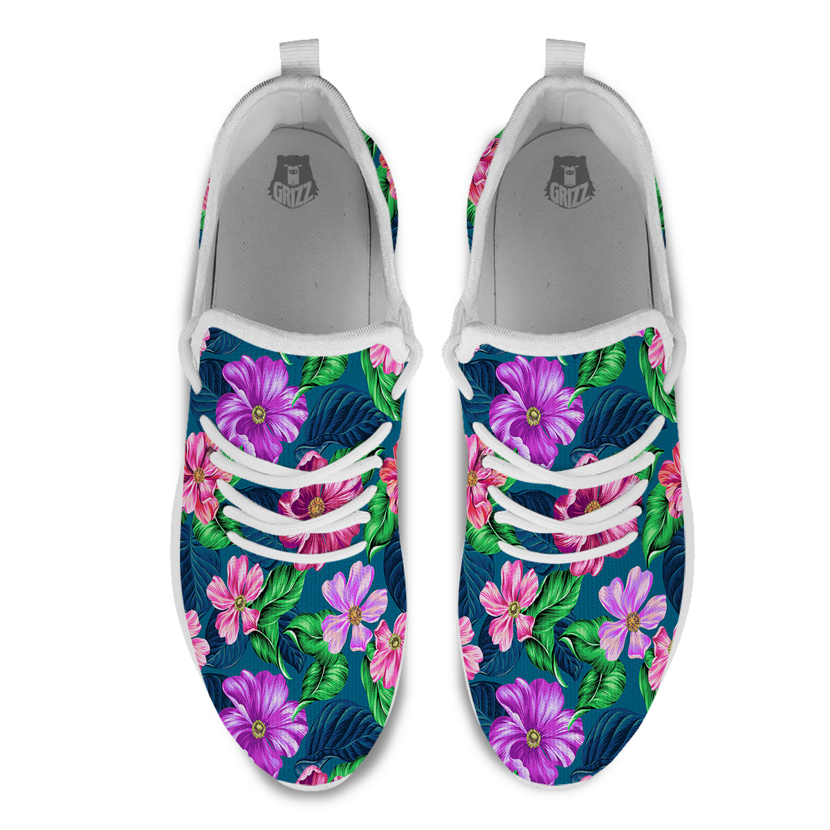 Hawaii Flowers Tropical Print Pattern White Athletic Shoes-grizzshop