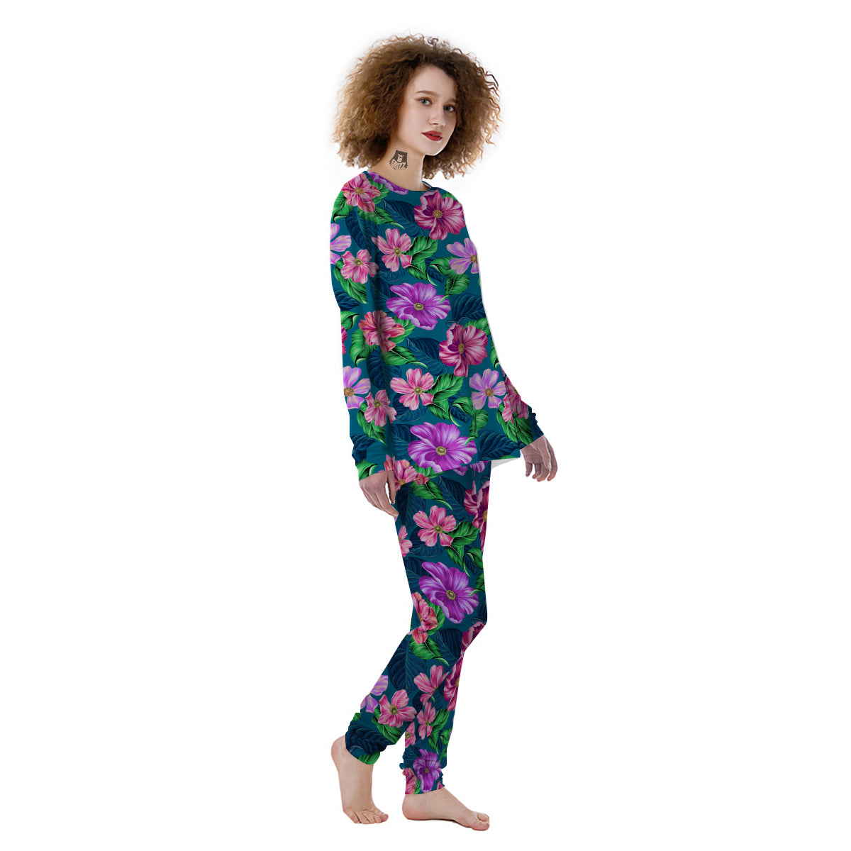 Hawaii Flowers Tropical Print Pattern Women's Pajamas-grizzshop