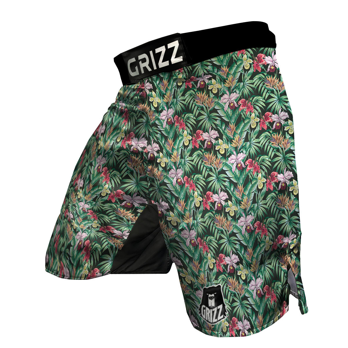 Hawaii Hibiscus Orchids Print Pattern MMA Shorts-grizzshop
