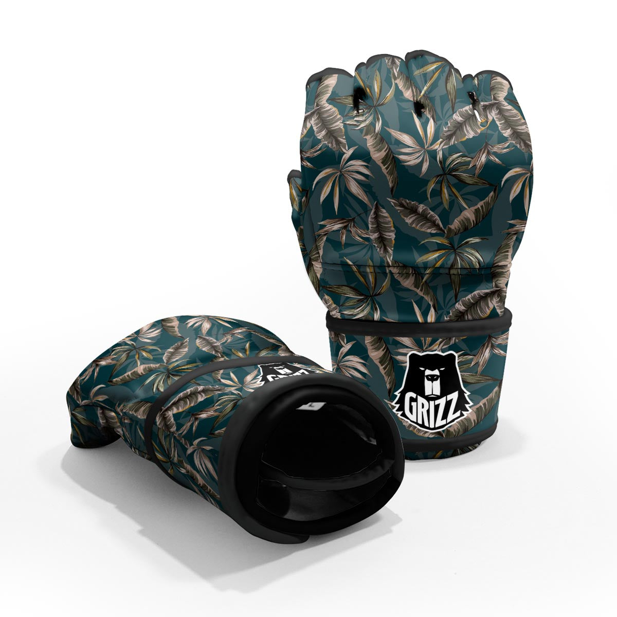 Hawaii Leaf Green Tropical Print Pattern MMA Gloves-grizzshop