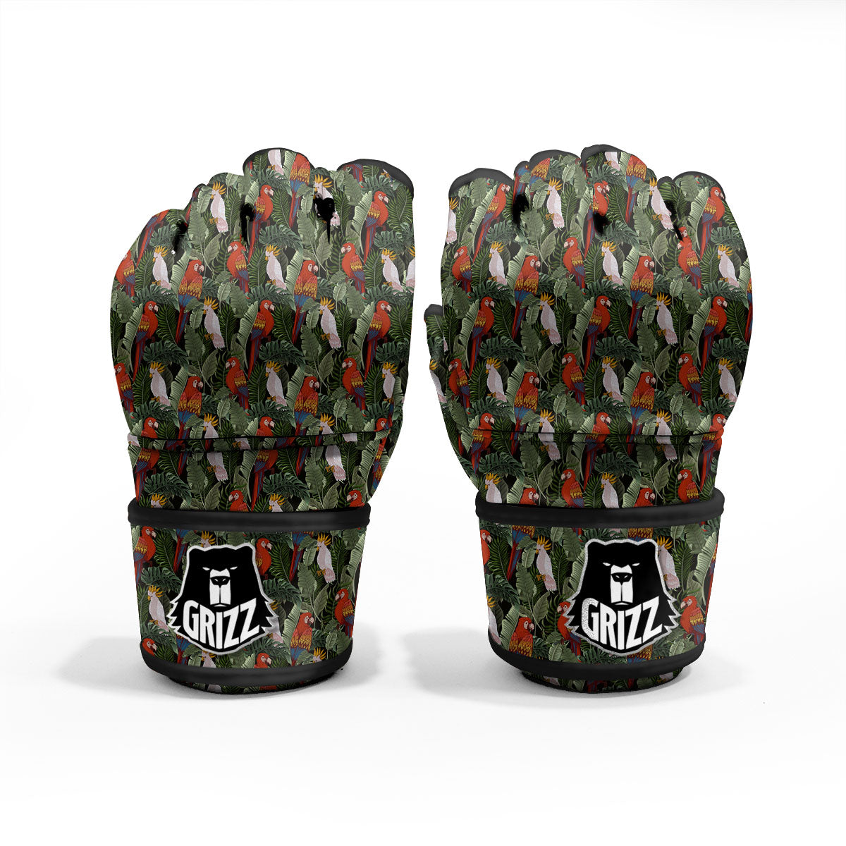 Hawaii Leaf Parrot Banana Print Pattern MMA Gloves-grizzshop