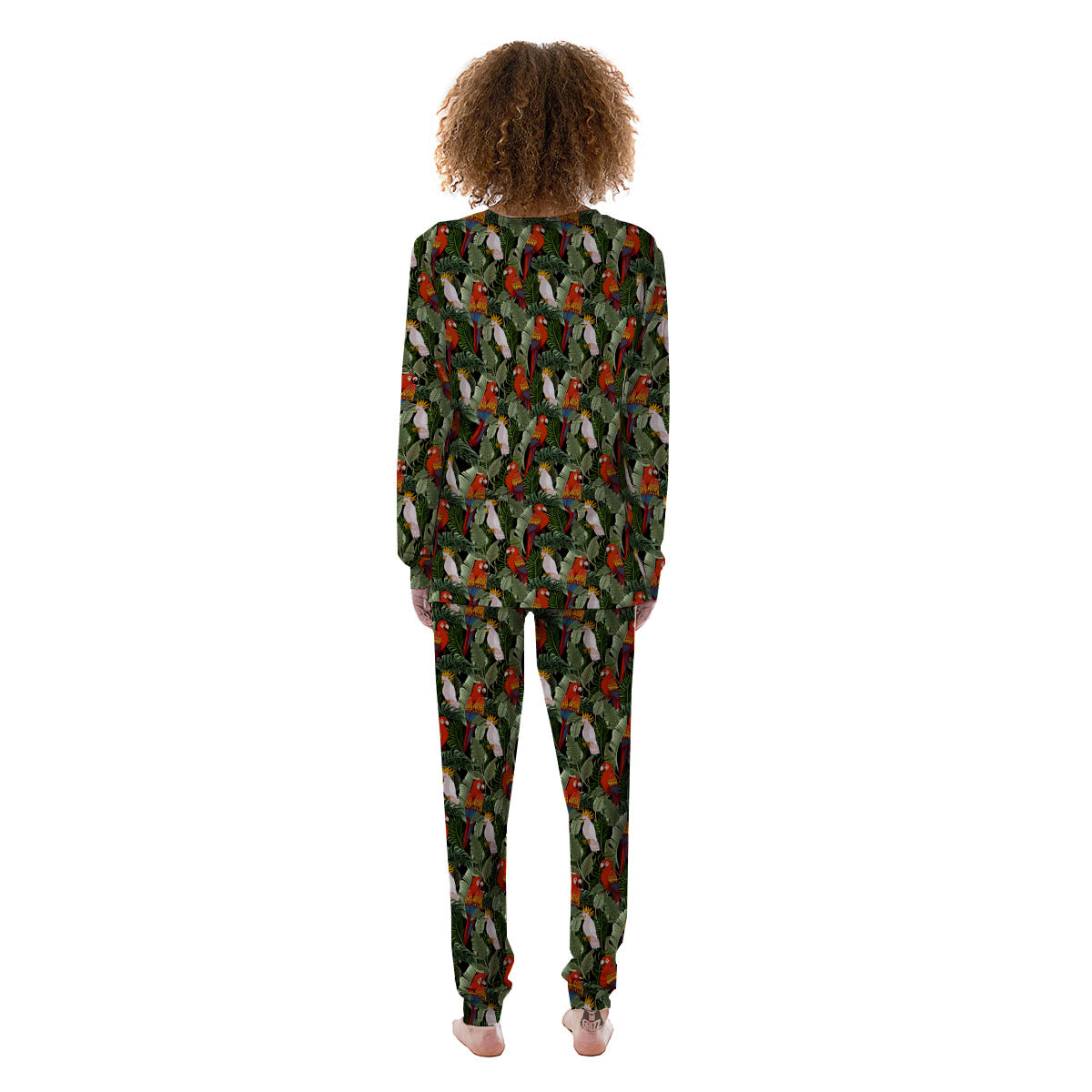 Hawaii Leaf Parrot Banana Print Pattern Women's Pajamas-grizzshop
