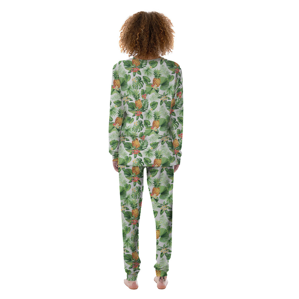 Hawaii Leaves Pineapple Print Pattern Women's Pajamas-grizzshop