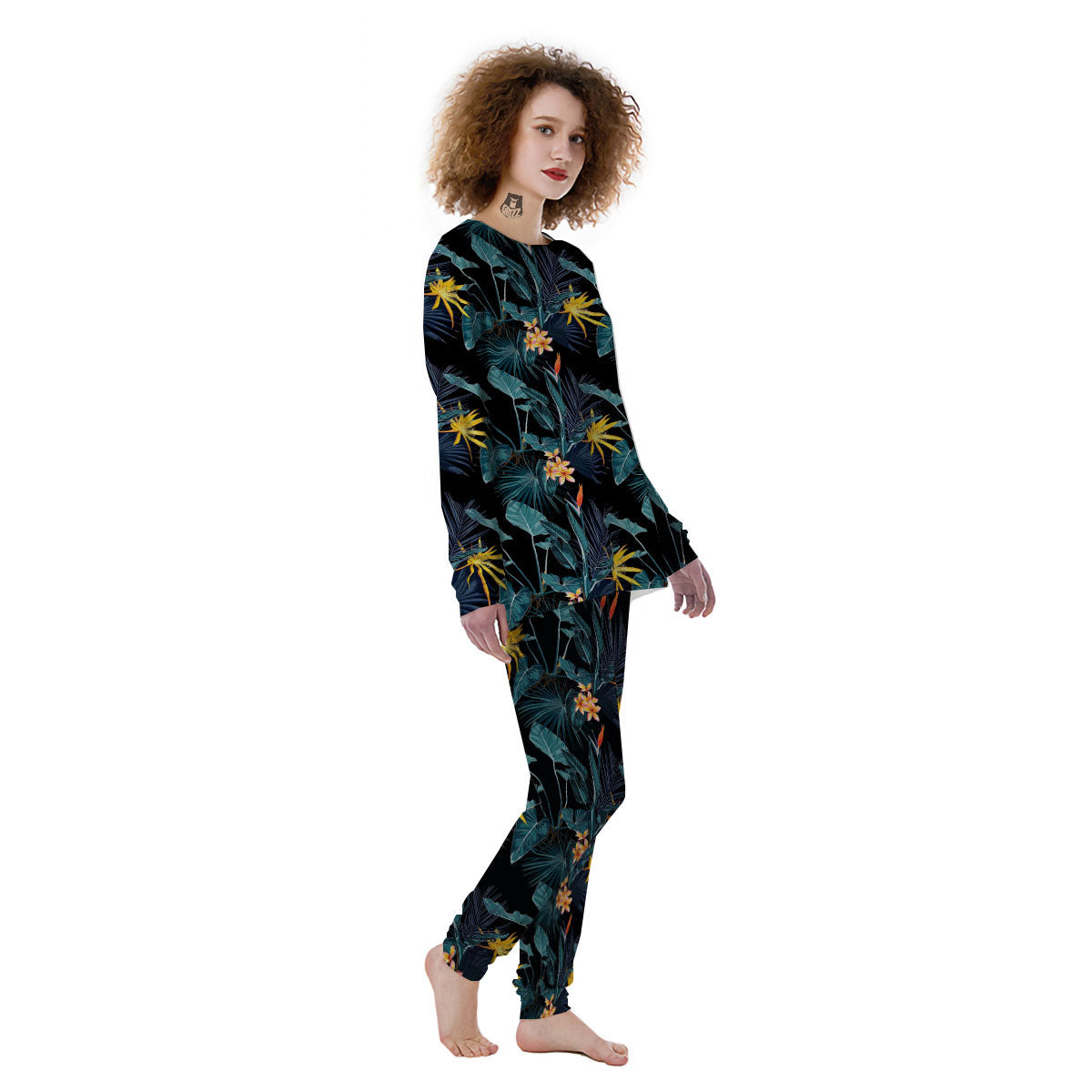 Hawaii Night Tropical Print Pattern Women's Pajamas-grizzshop